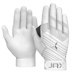JAX Batting Gloves Pro Model Adult Batting Gloves (Arctic White)