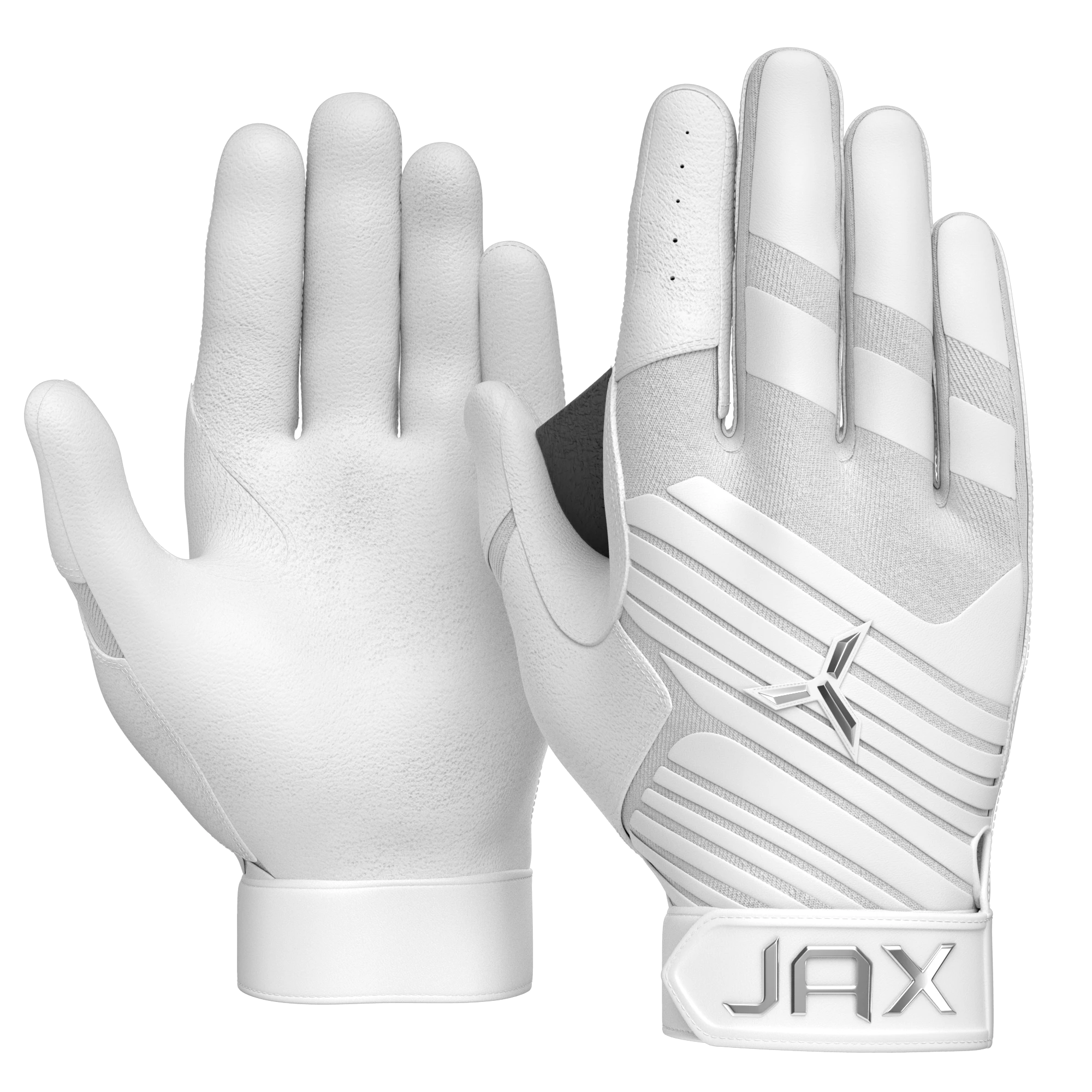 JAX Batting Gloves Pro Model Adult Batting Gloves (Arctic White) 1 JAX Batting Gloves Pro Model Adult Batting Gloves (Arctic White)