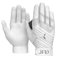 JAX Batting Gloves Pro Model Youth Batting Gloves (Arctic White)