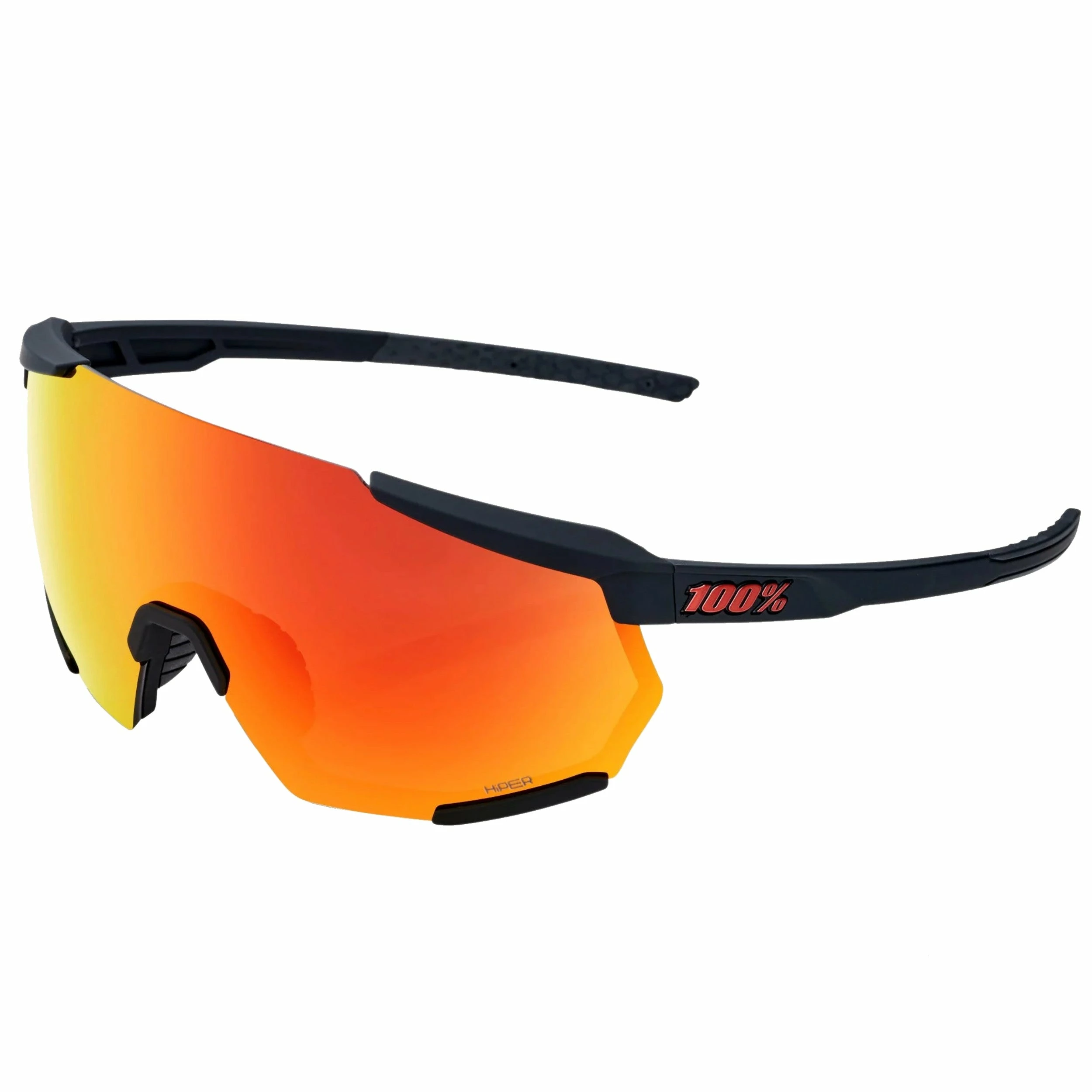 100% Racetrap 3.0 Sport And Cycling Sunglasses With HD Lenses (Soft Tact Black - Hiper Red Multilayer Mirror Lens) 1 100% Racetrap 3.0 Sport And Cycling Sunglasses With HD Lenses (Soft Tact Black - Hiper Red Multilayer Mirror Lens)