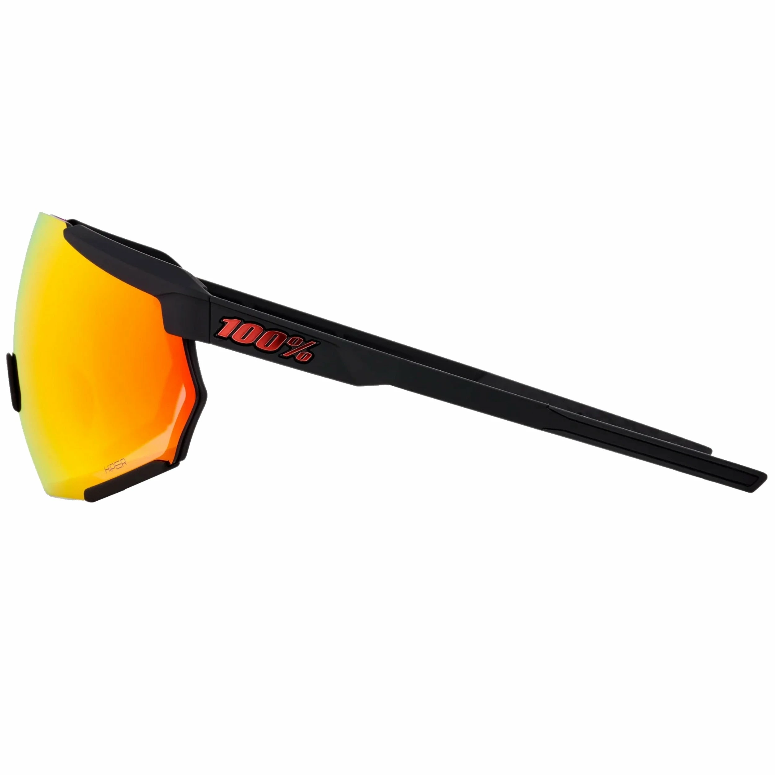 100% Racetrap 3.0 Sport And Cycling Sunglasses With HD Lenses (Soft Tact Black - Hiper Red Multilayer Mirror Lens) 3 100% Racetrap 3.0 Sport And Cycling Sunglasses With HD Lenses (Soft Tact Black - Hiper Red Multilayer Mirror Lens) - Image 3