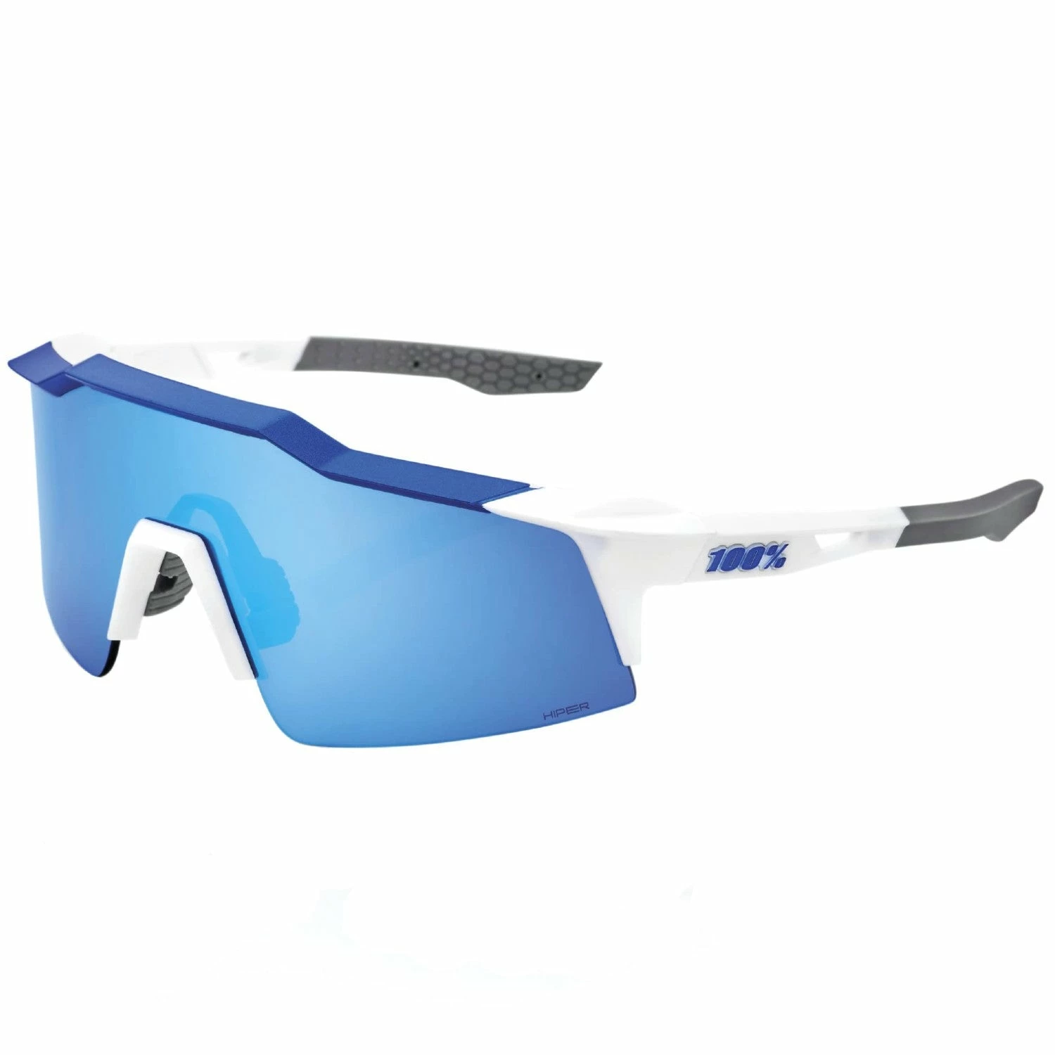100% Speedcraft SL Performance Vented Baseball Sport Sunglasses (Matte White/Metallic Blue-HiPER Blue Multilayer Mirror Lens) 1 100% Speedcraft SL Performance Vented Baseball Sport Sunglasses (Matte White/Metallic Blue-HiPER Blue Multilayer Mirror Lens)