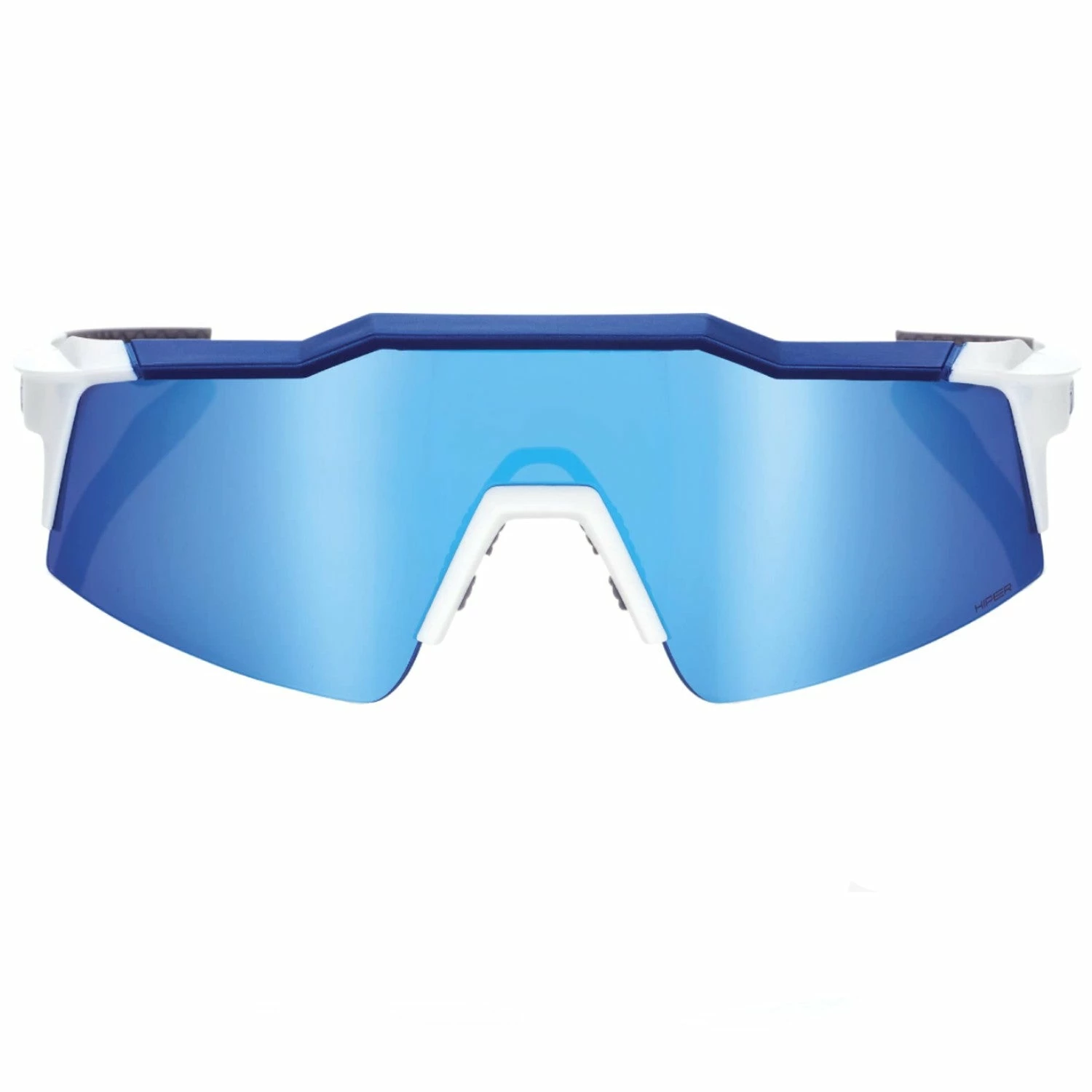 100% Speedcraft SL Performance Vented Baseball Sport Sunglasses (Matte White/Metallic Blue-HiPER Blue Multilayer Mirror Lens) 2 100% Speedcraft SL Performance Vented Baseball Sport Sunglasses (Matte White/Metallic Blue-HiPER Blue Multilayer Mirror Lens) - Image 2