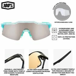 100% Speedcraft SL Performance Vented Baseball Sport Sunglasses (Polished Translucent Mint-Hiper Silver Mirror) 13 100% Speedcraft SL Performance Vented Baseball Sport Sunglasses (Polished Translucent Mint-Hiper Silver Mirror) -Cheap Baseball Bats Store 100 60008 00010 HiSilver Infographic