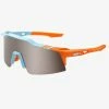 100% Speedcraft SL Performance Vented Baseball Sport Sunglasses (Soft Tact Two Tone-HiPER Silver Mirror Lens)
