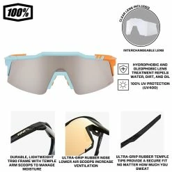 100% Speedcraft SL Performance Vented Baseball Sport Sunglasses (Soft Tact Two Tone-HiPER Silver Mirror Lens) -Cheap Baseball Bats Store 100 60008 00011SoftTact2Tone SilverMirrorLensinfo