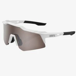100% Speedcraft XS Sport Performance Sunglasses - Sport And Cycling Eyewear (Matte White - HiPER Silver Mirror Lens)