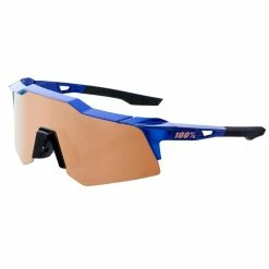 100% Speedcraft XS Sport Performance Sunglasses - Sport And Cycling Eyewear (Gloss Cobalt Blue - HiPER Copper Mirror Lens)