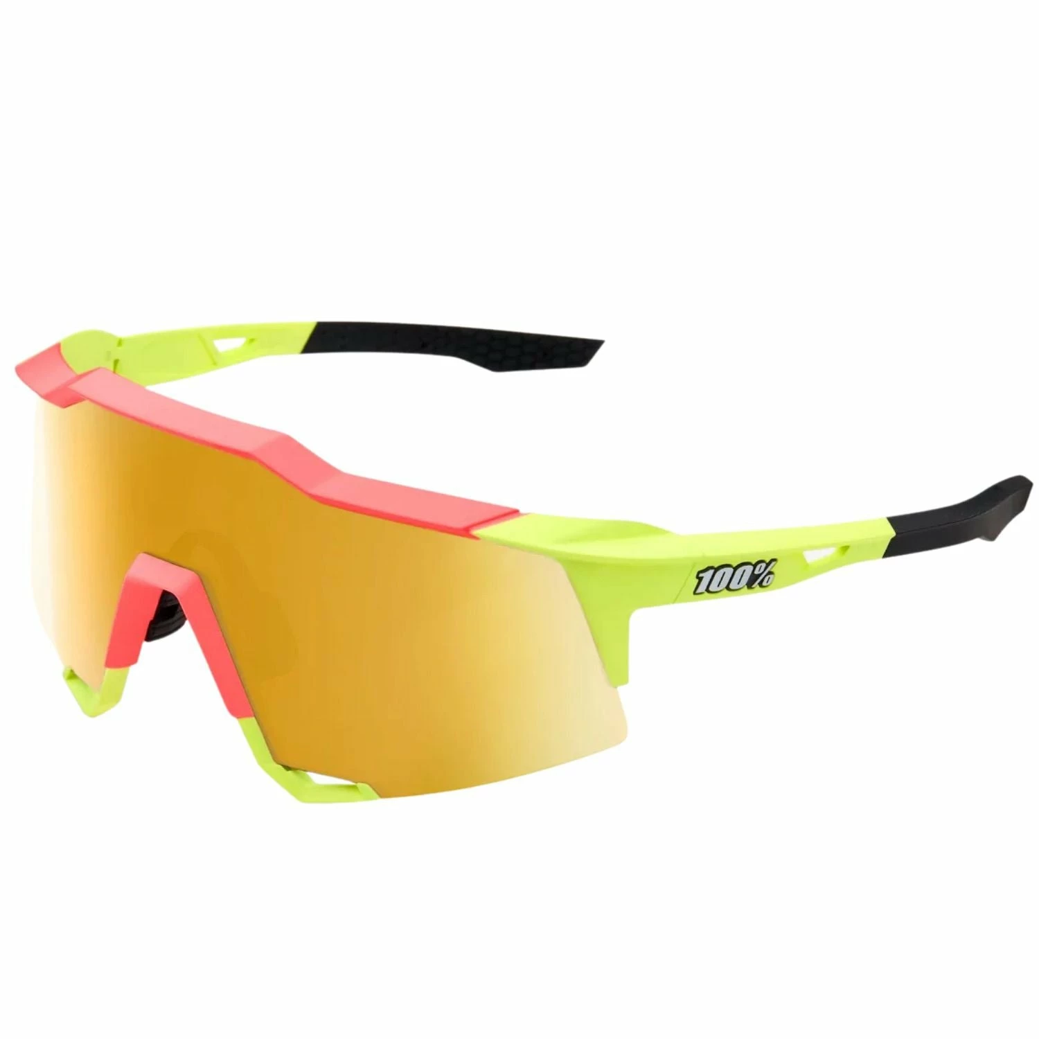 100% Speedcraft Sport Performance Baseball Sunglasses HD Interchangeable Lens (Matte Neon Yellow - Flash Gold Mirror Lens) 1 100% Speedcraft Sport Performance Baseball Sunglasses HD Interchangeable Lens (Matte Neon Yellow - Flash Gold Mirror Lens)