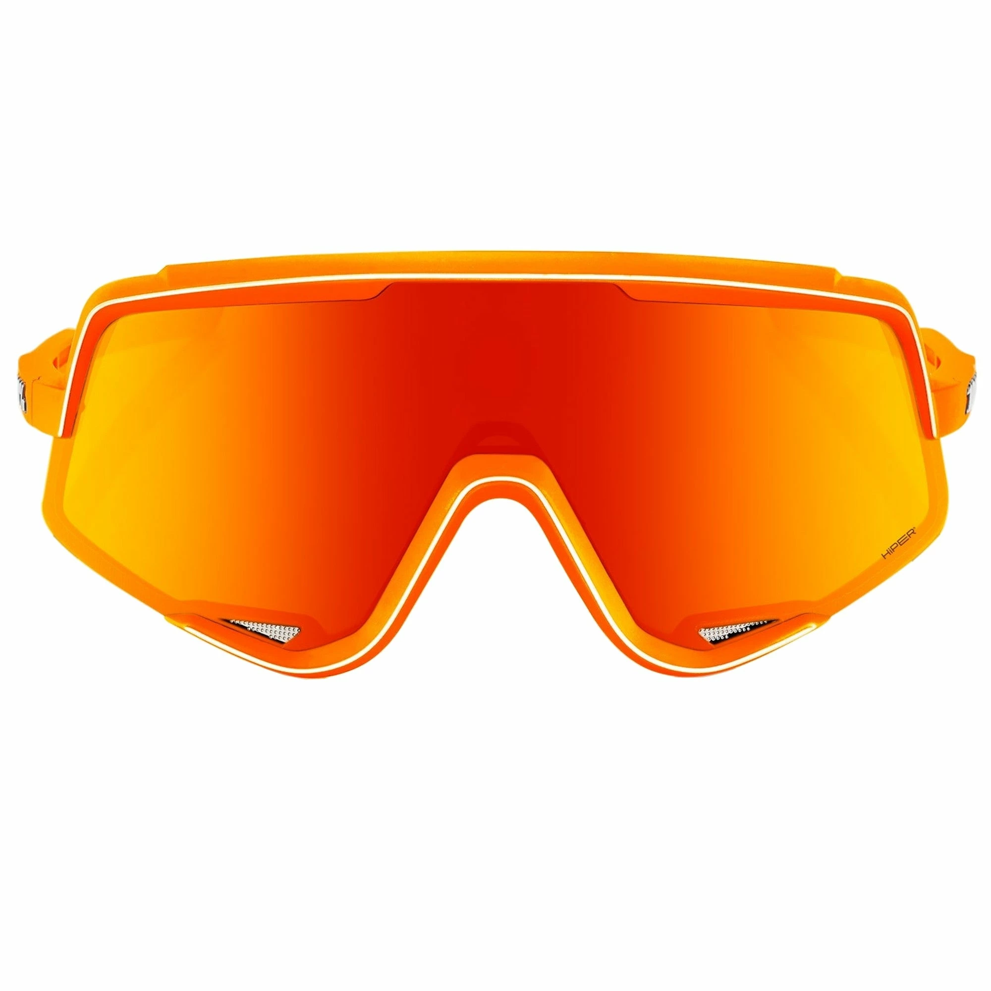 100% Glendale Xtreme Sports Performance Sunglasses W Interchangeable Lenses (Soft Tact Neon Orange - Hiper Red Multilayer Mirror Lens) 2 100% Glendale Xtreme Sports Performance Sunglasses W Interchangeable Lenses (Soft Tact Neon Orange - Hiper Red Multilayer Mirror Lens) - Image 2