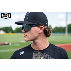 100% Speedcraft Sport Performance Baseball Sunglasses HD Interchangeable Lens (Black Holographic - HiPER Blue Multilayer Mirror Lens) -Cheap Baseball Bats Store 100 Speedcraft Sunglasses 60007 00004 1