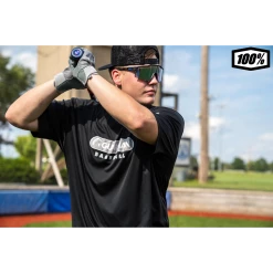 100% Speedcraft Sport Performance Baseball Sunglasses HD Interchangeable Lens (Black Holographic - HiPER Blue Multilayer Mirror Lens) -Cheap Baseball Bats Store 100 Speedcraft Sunglasses 60007 00004 3