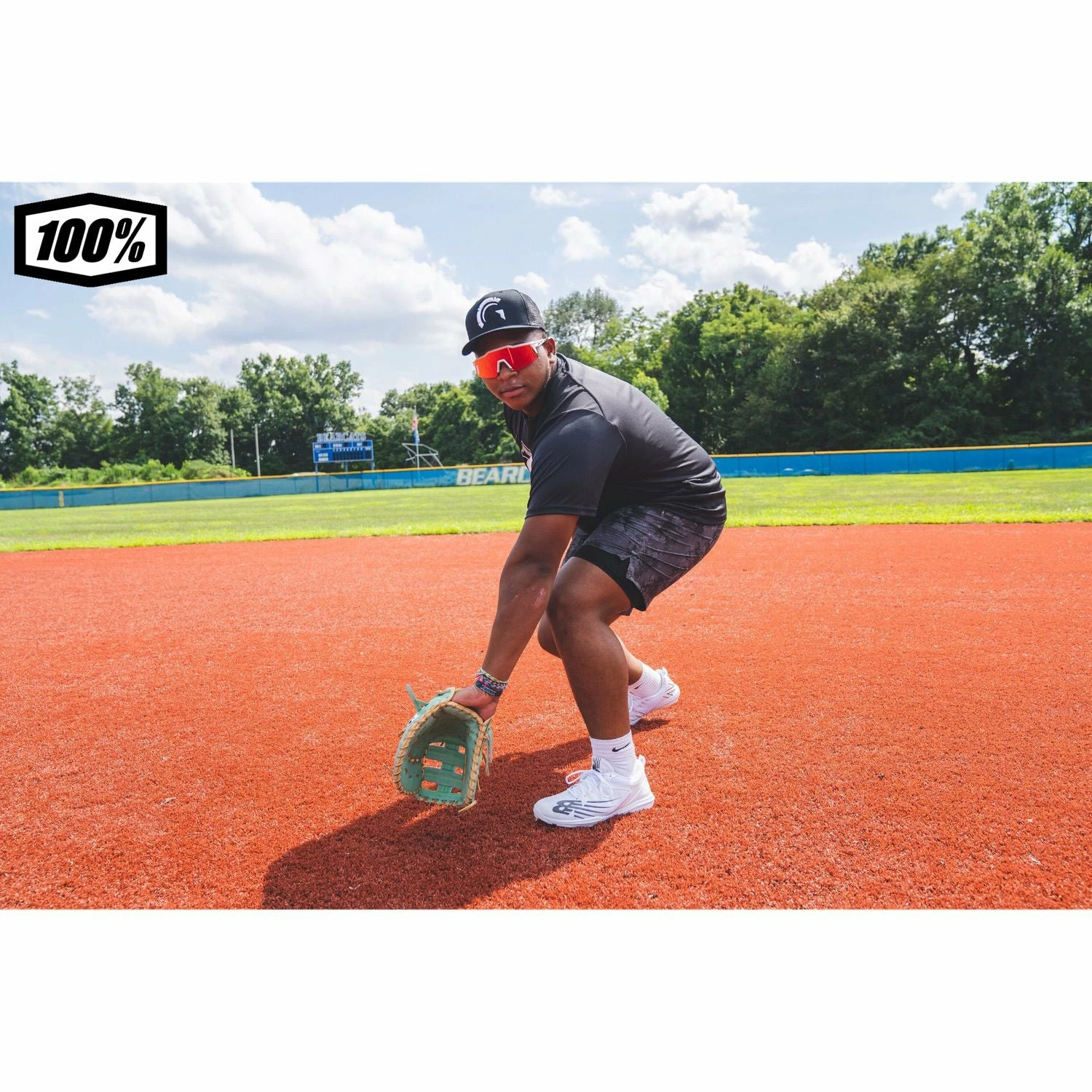 100% Speedcraft Sport Performance Baseball Sunglasses HD Interchangeable Lens (Off White/Red Multilayer Mirror) 6 100% Speedcraft Sport Performance Baseball Sunglasses HD Interchangeable Lens (Off White/Red Multilayer Mirror) - Image 6