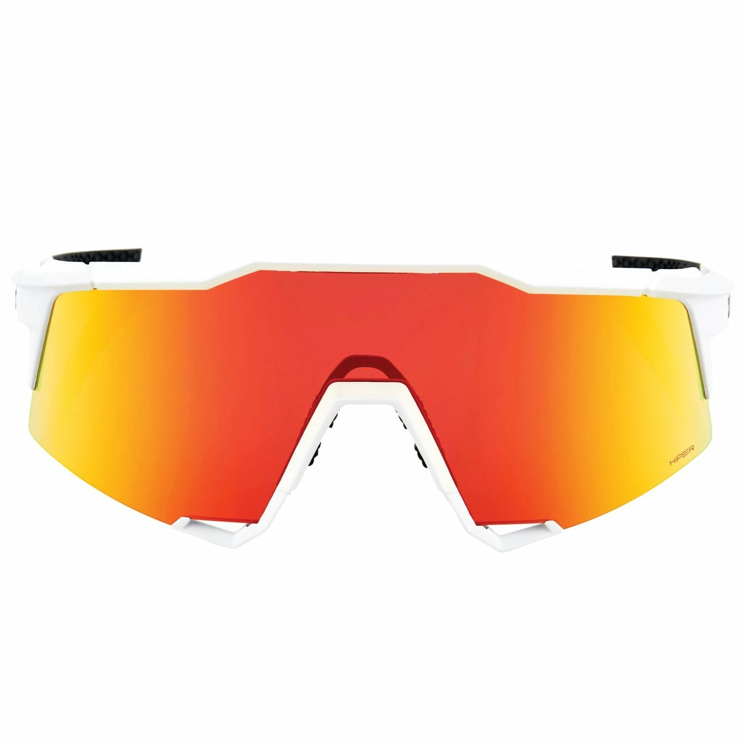 100% Speedcraft Sport Performance Baseball Sunglasses HD Interchangeable Lens (Soft Tact Off White - Red Multilayer Mirror Lens) 2 100% Speedcraft Sport Performance Baseball Sunglasses HD Interchangeable Lens (Soft Tact Off White - Red Multilayer Mirror Lens) - Image 2