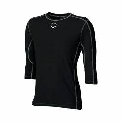 EvoShield Pro Team Baseball Adult Men's Mid Sleeve Workout Tee Shirt (Black)