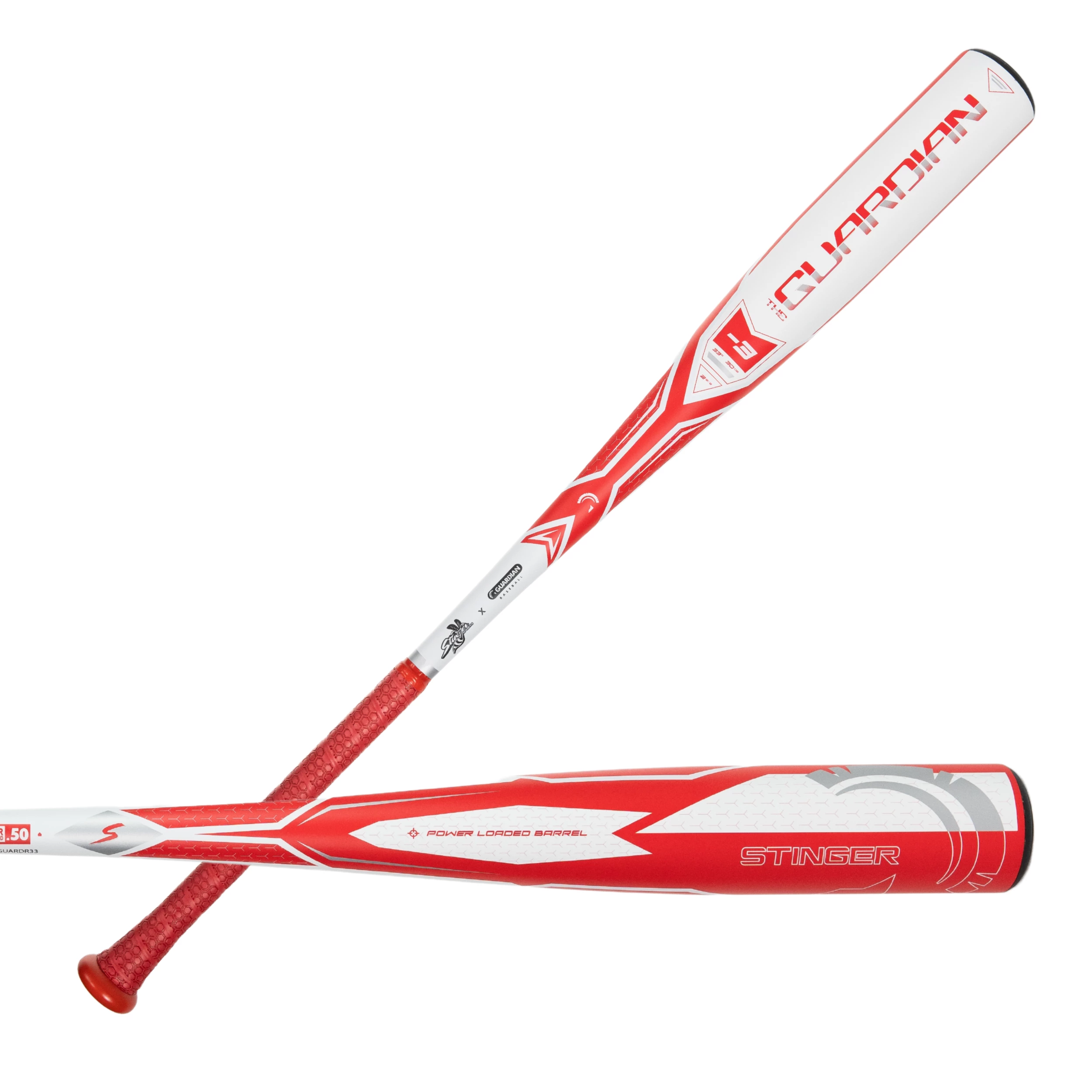 Guardian Baseball X Stinger The Guardian BBCOR 2 5/8" Baseball Bat Drop -3 (White/Red) 3 Guardian Baseball X Stinger The Guardian BBCOR 2 5/8" Baseball Bat Drop -3 (White/Red) - Image 3