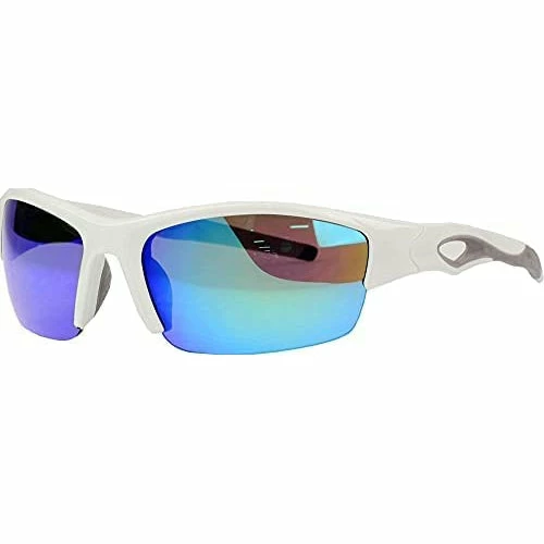 Rawlings 132 Adult Sport Shield Baseball Softball Sunglasses (White/Blue) 1 Rawlings 132 Adult Sport Shield Baseball Softball Sunglasses (White/Blue)