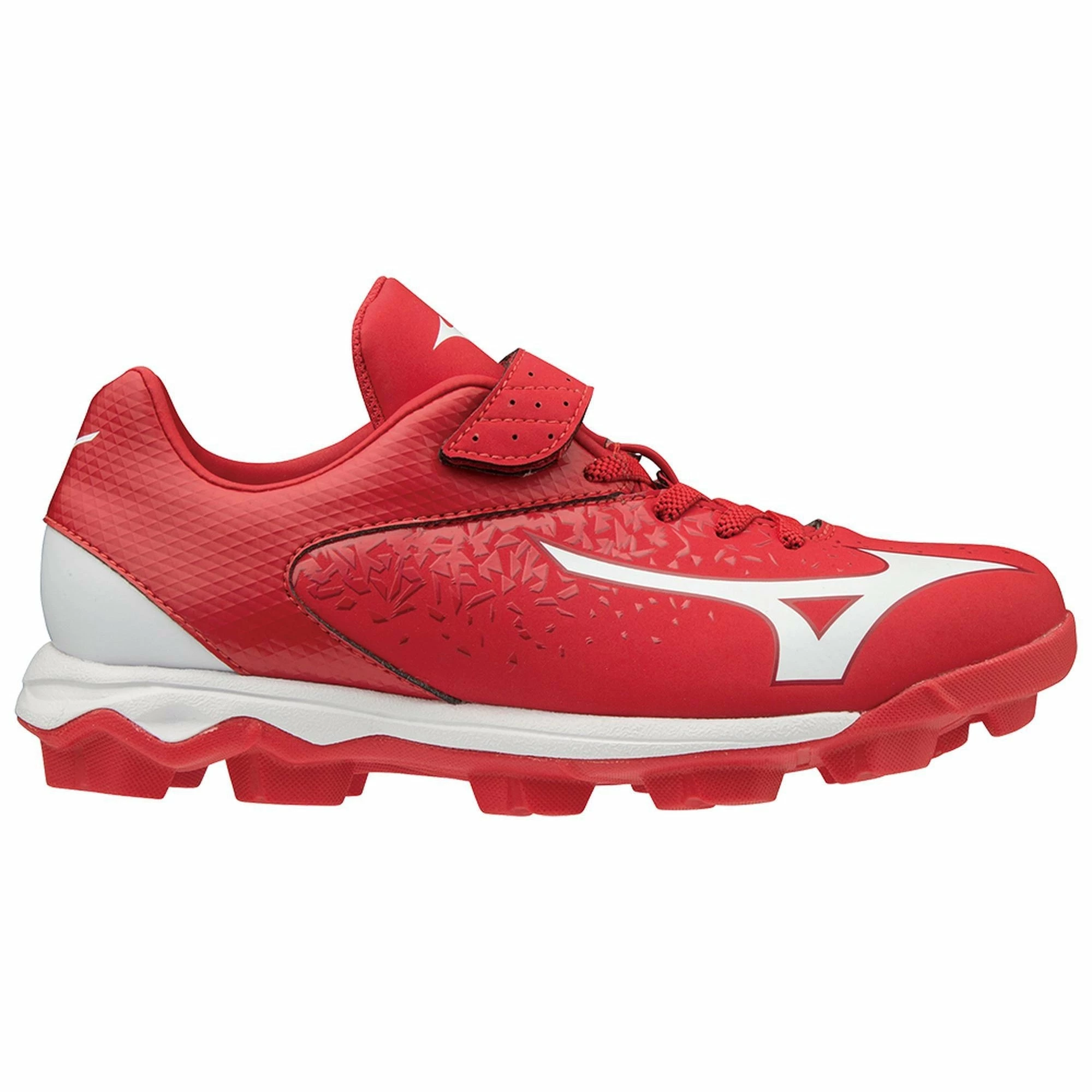 Mizuno Select Nine Junior Youth Low Molded Baseball Cleats (Red/White) 1 Mizuno Select Nine Junior Youth Low Molded Baseball Cleats (Red/White)