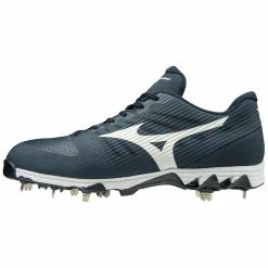 Mizuno 9-Spike Ambition Low Men's Metal Baseball Cleats (Navy/White)