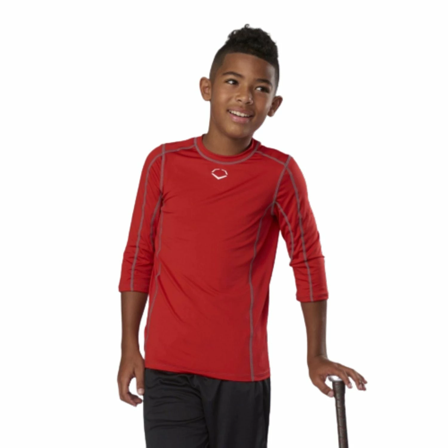 EvoShield Pro Team Baseball Youth Boy's Mid Sleeve Workout Tee Shirt (Scarlet) 5 EvoShield Pro Team Baseball Youth Boy's Mid Sleeve Workout Tee Shirt (Scarlet) - Image 5