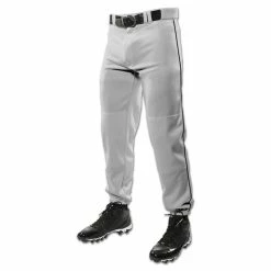 Champro Triple Crown Classic W/ Braid Mens Baseball Pants (Gray/Black)