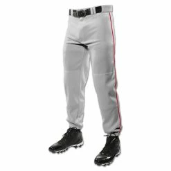 Champro Triple Crown Classic W/ Braid Mens Baseball Pants (Gray/Scarlet)