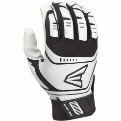 Easton Baseball Walk Off Power Leverage Adult Batting Gloves (White/Black)