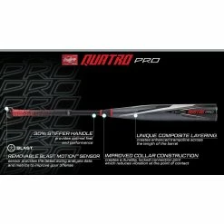 Rawlings Quatro Pro USSSA 2 3/4" 2 PC. Composite Baseball Bat -8 2022 (Charcoal/Red) -Cheap Baseball Bats Store 71h9mi k9wl. ac sl1500