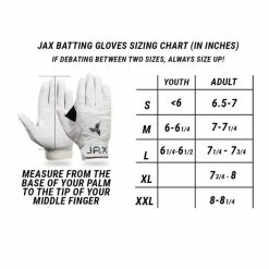 JAX Batting Gloves Pro Model Adult Batting Gloves (Midnight Black) -Cheap Baseball Bats Store 8 Jax pro model adult batting gloves size chart 76b1ced3 670d 44e2 aa5c 27d2ccef0e39