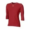 EvoShield Pro Team Baseball Adult Men's Mid Sleeve Workout Tee Shirt (Scarlet)