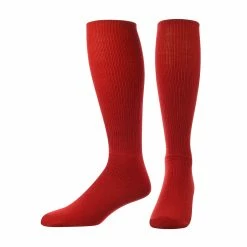 TCK Twin City ALLSPORT Baseball Softball Solid Adult Sock (Red)