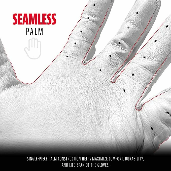 Franklin Sports MLB Powerstrap Chrome Adult Batting Gloves (White/Chrome) 4 Franklin Sports MLB Powerstrap Chrome Adult Batting Gloves (White/Chrome) - Image 4