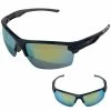 Guardian Baseball Diamond Ray Beams Adult Shield Sunglasses - Comes With Protective Case And Lens Cloth - Adult Unisex - Sports Sunglasses (Navy/Grey/Clear Blue)