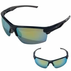 Guardian Baseball Diamond Ray Beams Adult Shield Sunglasses - Comes With Protective Case And Lens Cloth - Adult Unisex - Sports Sunglasses (Navy/Grey/Clear Blue)