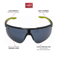 Rawlings Retro Vaporwave Baseball Shield Sunglasses Black Neon Green -Cheap Baseball Bats Store RAW R2210 BlackGreen