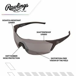 Rawlings 1801 Men's Adult Shield Baseball Sunglasses (Gunmetal/Smoke) 9 Rawlings 1801 Men's Adult Shield Baseball Sunglasses (Gunmetal/Smoke) -Cheap Baseball Bats Store Rawlings 1801 Baseball Adult Sunglasses Gunmetal InfoGraphic