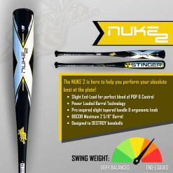Stinger Nuke 2022 BBCOR Aluminum Baseball Bat (Black) -Cheap Baseball Bats Store WoodBatInfographics 11 1