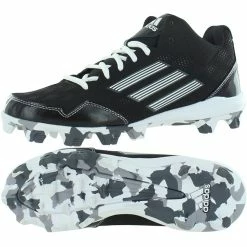 Adidas Wheelhouse Mid 2 Men's Big Kid Rubber Baseball Cleats (Black/White)
