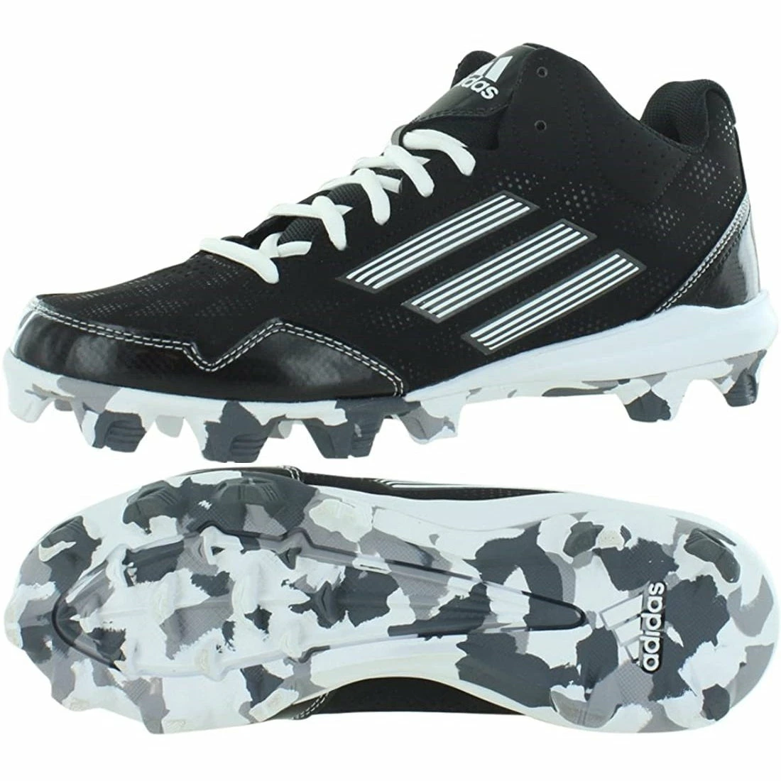 Adidas Wheelhouse Mid 2 Men's Big Kid Rubber Baseball Cleats (Black/White) 1 Adidas Wheelhouse Mid 2 Men's Big Kid Rubber Baseball Cleats (Black/White)
