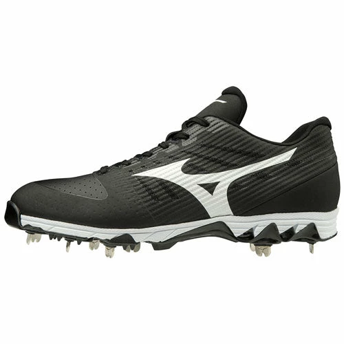 Mizuno 9-Spike Ambition Mid Men's Metal Baseball Cleats (Black/White) 1 Mizuno 9-Spike Ambition Mid Men's Metal Baseball Cleats (Black/White)