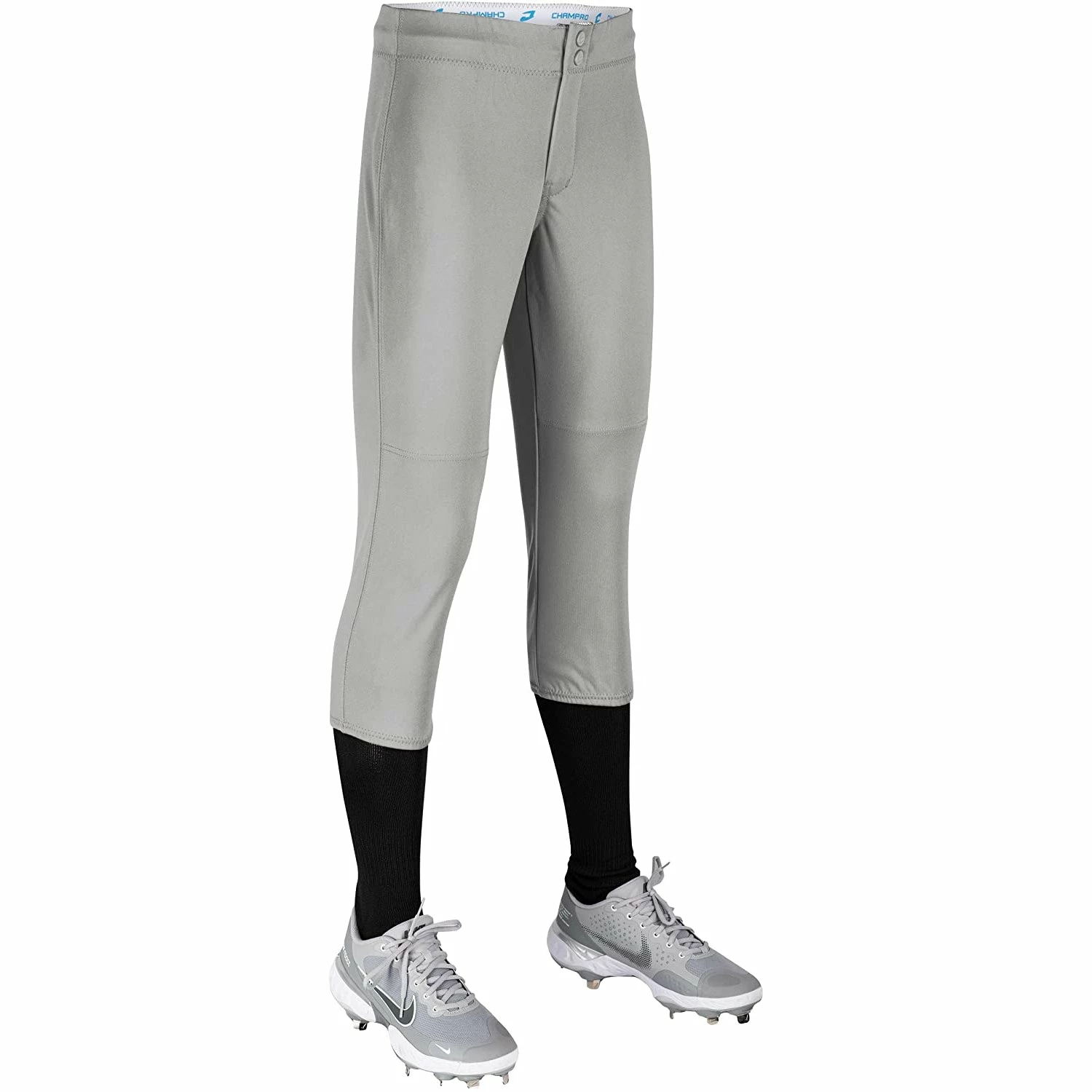 Champro Fireball Youth Fastpitch Softball Knickers W/ Reinforced Double-Ply Knee (Gray) 2 Champro Fireball Youth Fastpitch Softball Knickers W/ Reinforced Double-Ply Knee (Gray) - Image 2