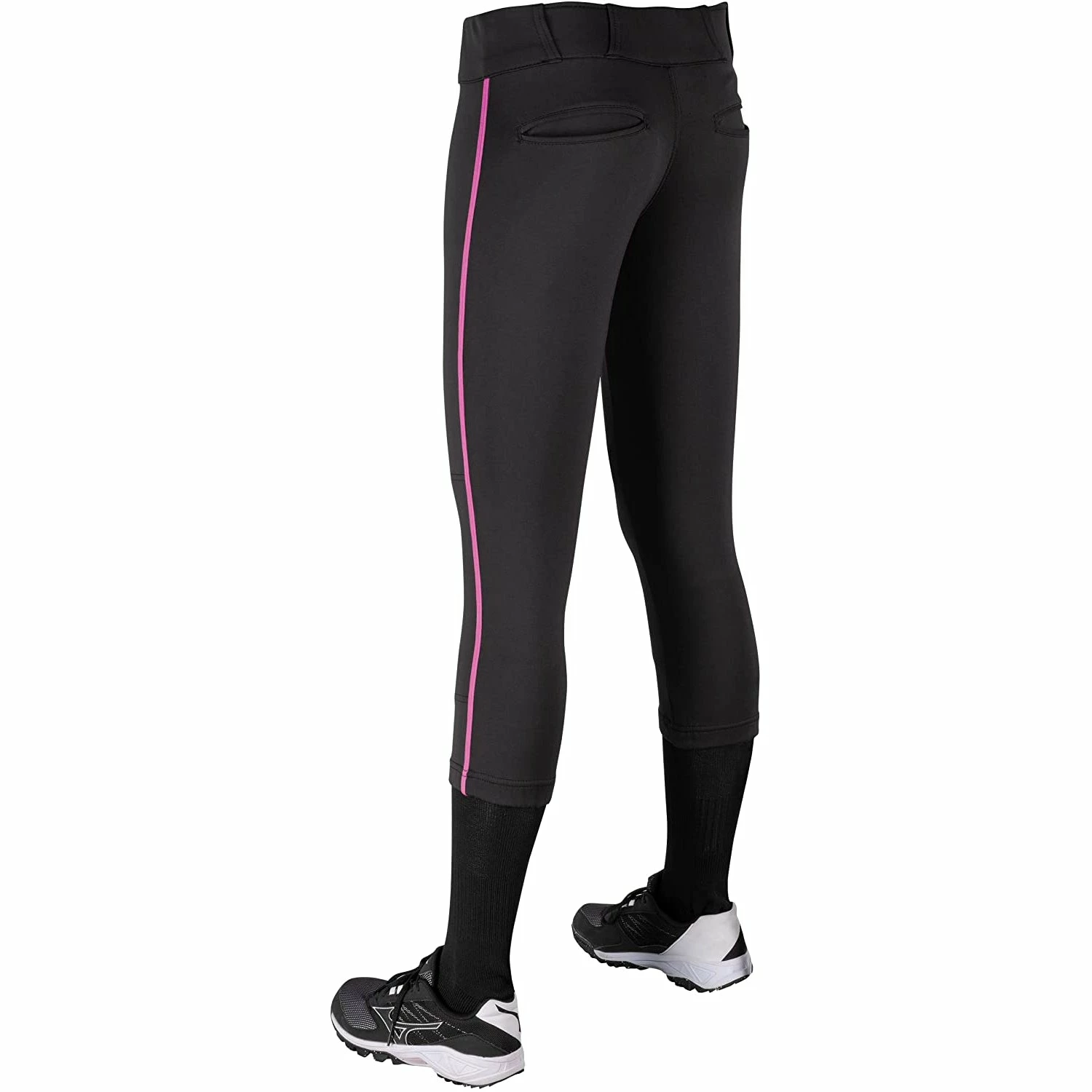 Champro Tournament Traditional Low Rise Girls Fastpitch Softball Pants W/ Braid (Black/Pink) 3 Champro Tournament Traditional Low Rise Girls Fastpitch Softball Pants W/ Braid (Black/Pink) - Image 3