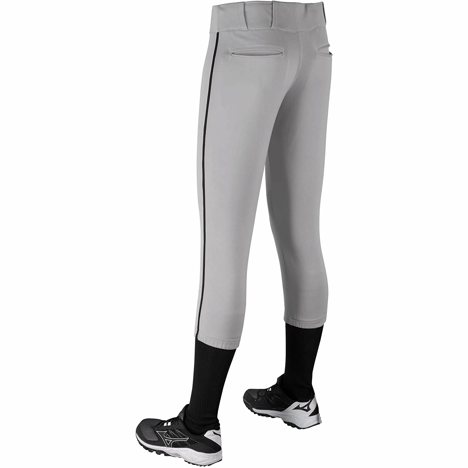 Champro Tournament Traditional Low Rise Womens Fastpitch Pants W/ Braid (Gray/Black) 3 Champro Tournament Traditional Low Rise Womens Fastpitch Pants W/ Braid (Gray/Black) - Image 3