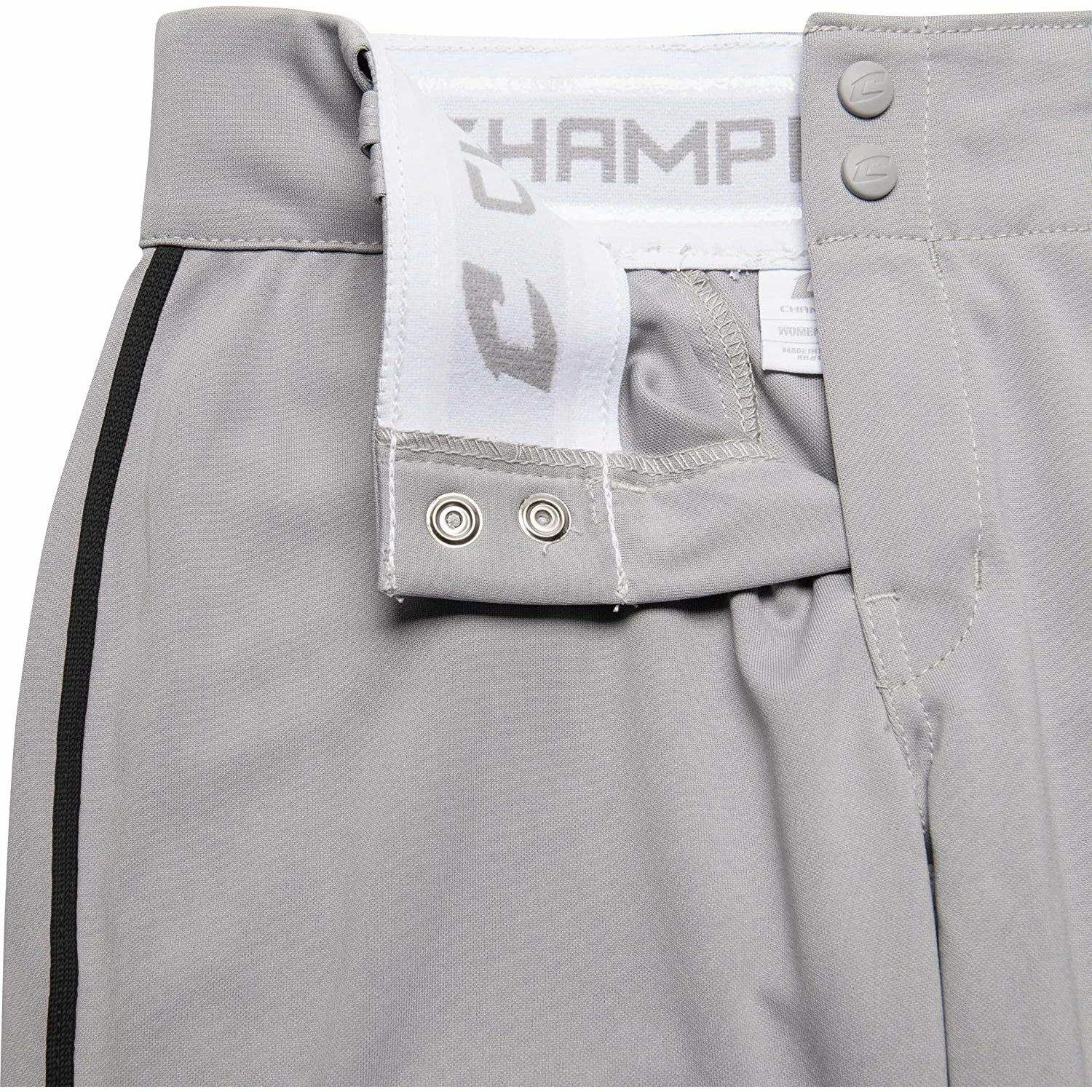 Champro Tournament Traditional Low Rise Womens Fastpitch Pants W/ Braid (Gray/Black) 7 Champro Tournament Traditional Low Rise Womens Fastpitch Pants W/ Braid (Gray/Black) - Image 7
