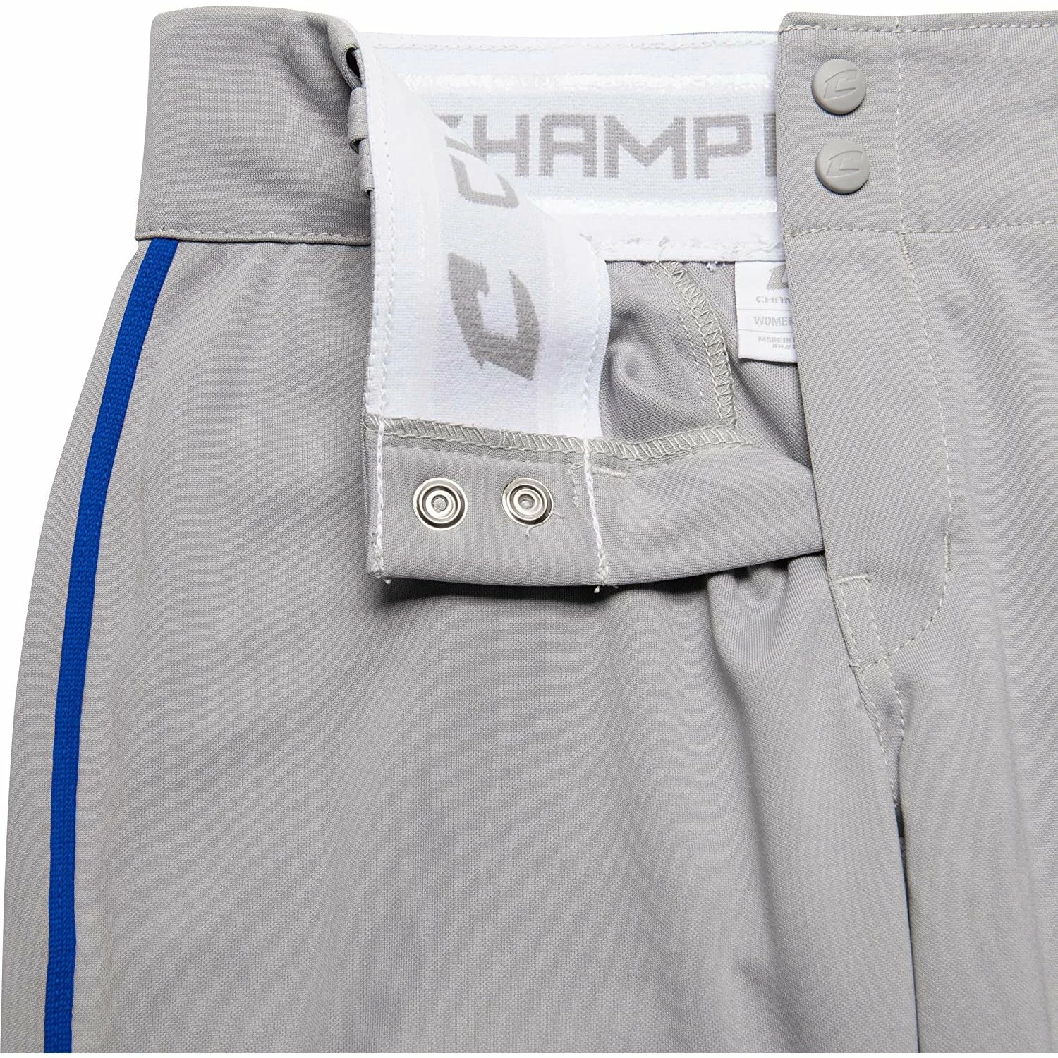 Champro Tournament Traditional Low Rise Girls Fastpitch Softball Pants W/ Braid (Gray/Royal) 7 Champro Tournament Traditional Low Rise Girls Fastpitch Softball Pants W/ Braid (Gray/Royal) - Image 7