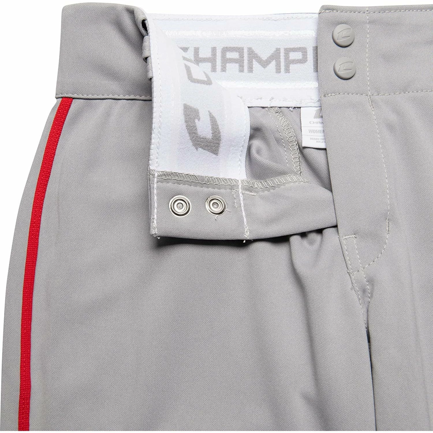 Champro Tournament Traditional Low Rise Girls Fastpitch Softball Pants W/ Braid (Gray / Scarlet) 7 Champro Tournament Traditional Low Rise Girls Fastpitch Softball Pants W/ Braid (Gray / Scarlet) - Image 7