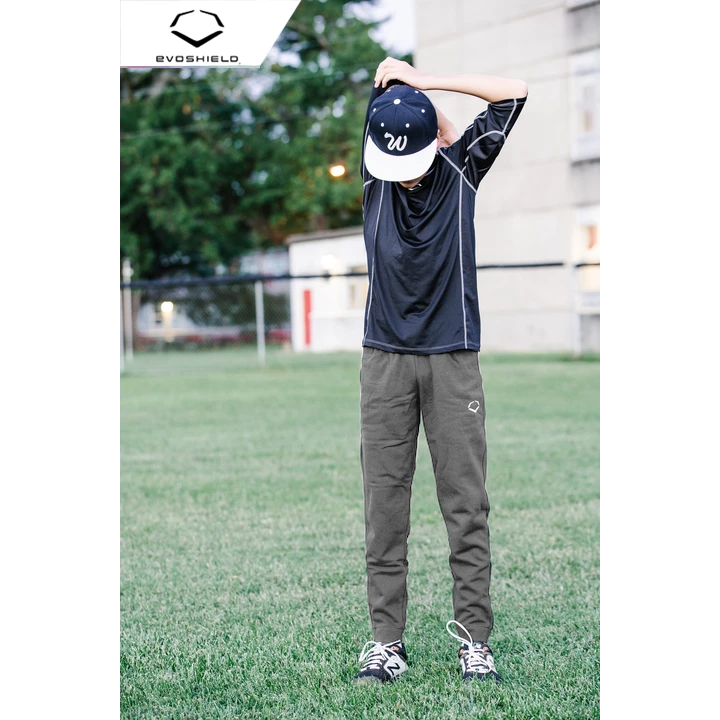 EvoShield Pro Team Baseball Youth Boy's Fleece Jogger Sweatpants (Grey) 4 EvoShield Pro Team Baseball Youth Boy's Fleece Jogger Sweatpants (Grey) - Image 4