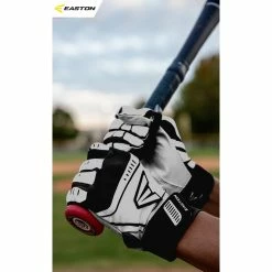 Easton Baseball Walk Off Power Leverage Adult Batting Gloves (White/Black) -Cheap Baseball Bats Store ea1 black