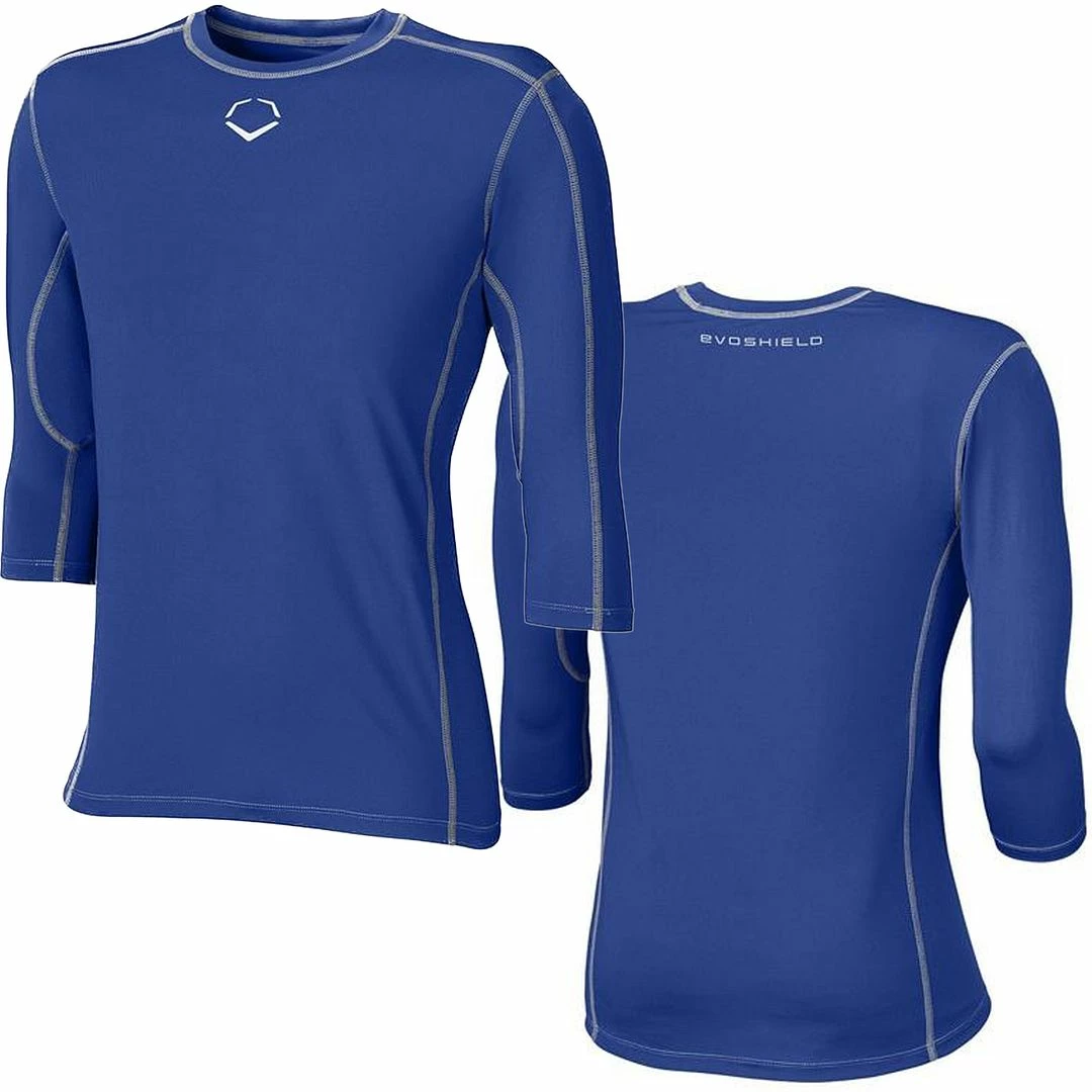EvoShield Pro Team Baseball Adult Men's Mid Sleeve Workout Tee Shirt (Royal) 3 EvoShield Pro Team Baseball Adult Men's Mid Sleeve Workout Tee Shirt (Royal) - Image 3