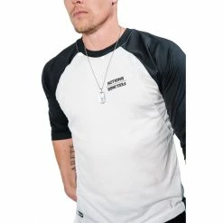 Guardian Baseball Brandon Guyer Mindset Performance 3/4 Sleeve Breathable Workout Shirt (White/Black)